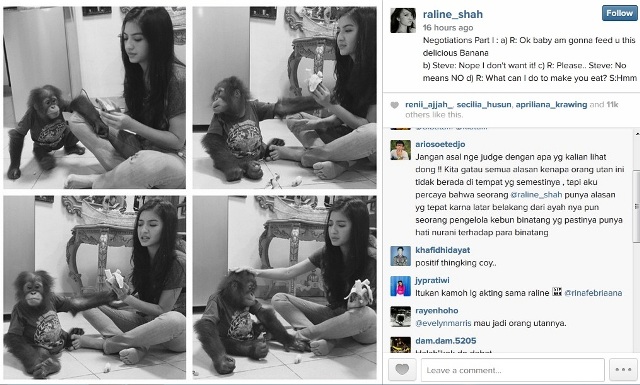 Unggah Foto Orangutan, Raline Shah Dikecam